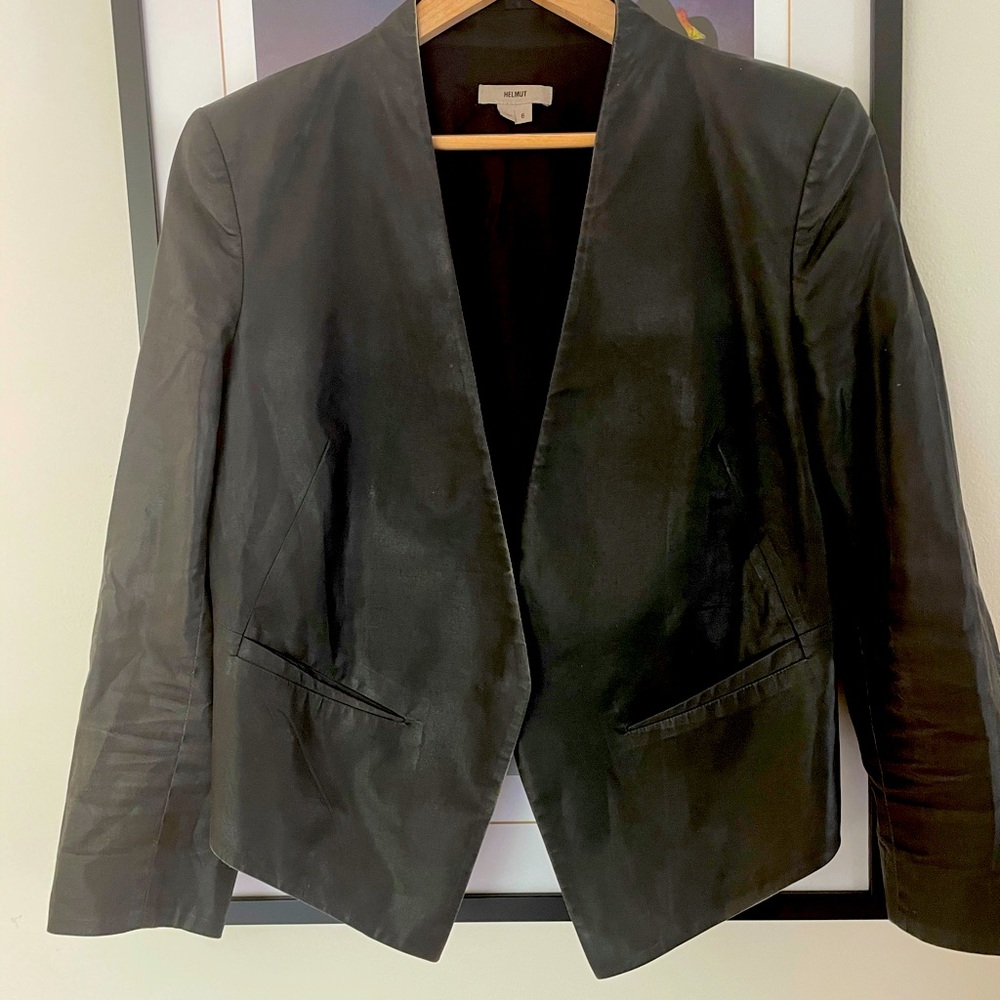 Helmut Lang black distressed tailored jacket